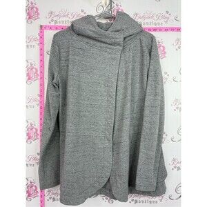Firefly sweater Women's Heather Gray Funnel Collar Cardigan Sweater